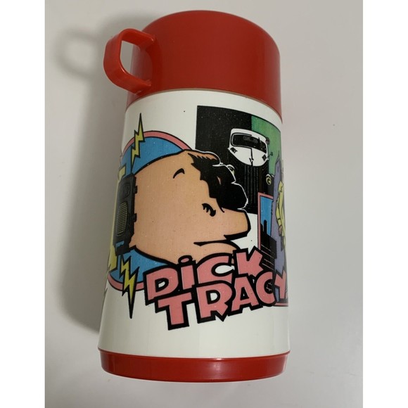Vintage Dick Tracy Thermos Cup Disney Aladdin 1980s 80s VTG with Lid - Picture 6 of 12